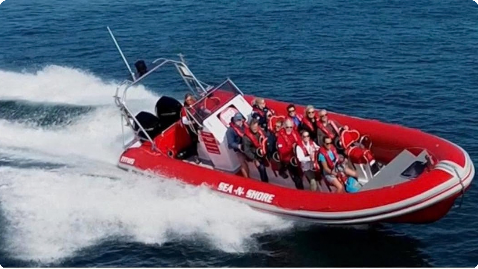 Sea-N-Shore rigid inflatable boat carrying passengers on the water